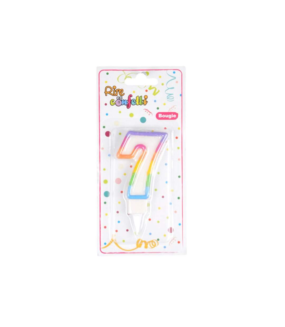 Paris Prix - Bougie D'anniversaire chiffre 7 7cm Multicolore