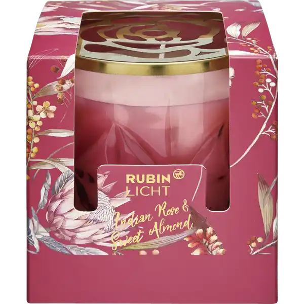 Duftglas mit Golddeckel Indian Rose & Sweet Almond
