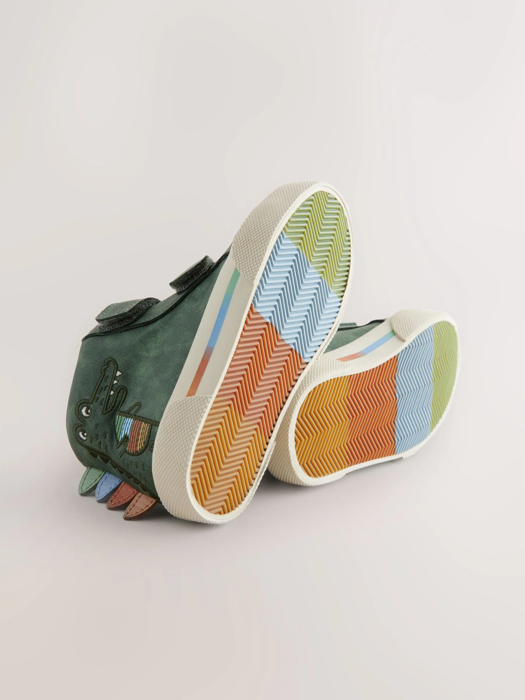 Groene krokodil - Hoge schoenen met klittenbandsluiting