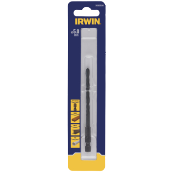 Irwin HSS metaalboor Ø5 mm met hex aansluiting. Past in iedere bithouder.