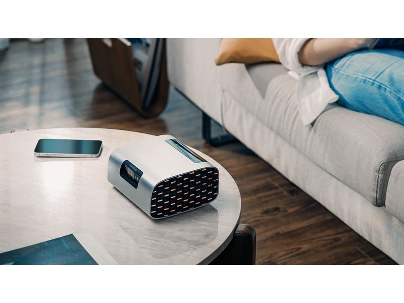 ViewSonic Projektor M10E Tragbarer RGB-Laser-Smart-Projektor mit Harman Kardon-Lautsprecher