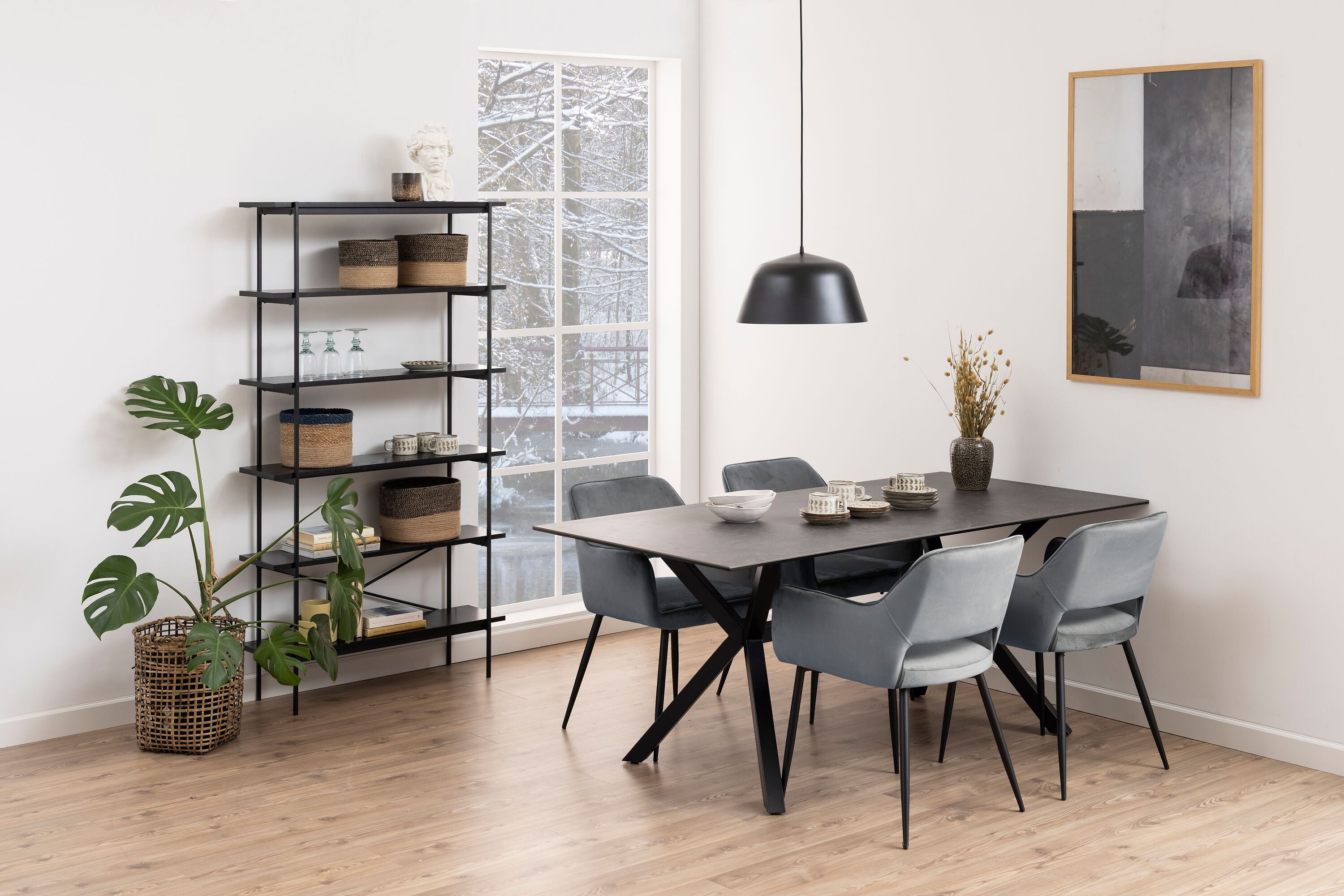 KYSON Regal - Schwarz / B: 94.0 cm x T: 27.0 cm x H: 172.0 cm