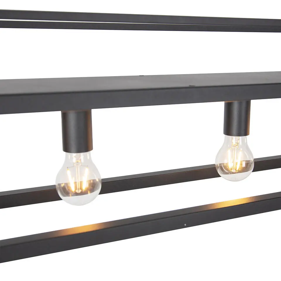 Qazqa hanglampen cage rack zwart e27