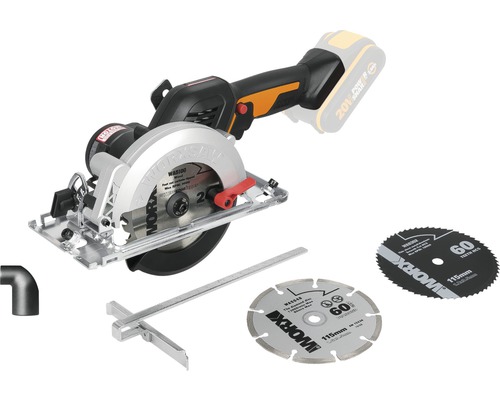 Accu cirkelzaag WORX Nitro 20V Worxsaw 120mm/41mm WX531.9, borstelloze motor + GRATIS extra artikel 20V accu WA3644 (4.0Ah)