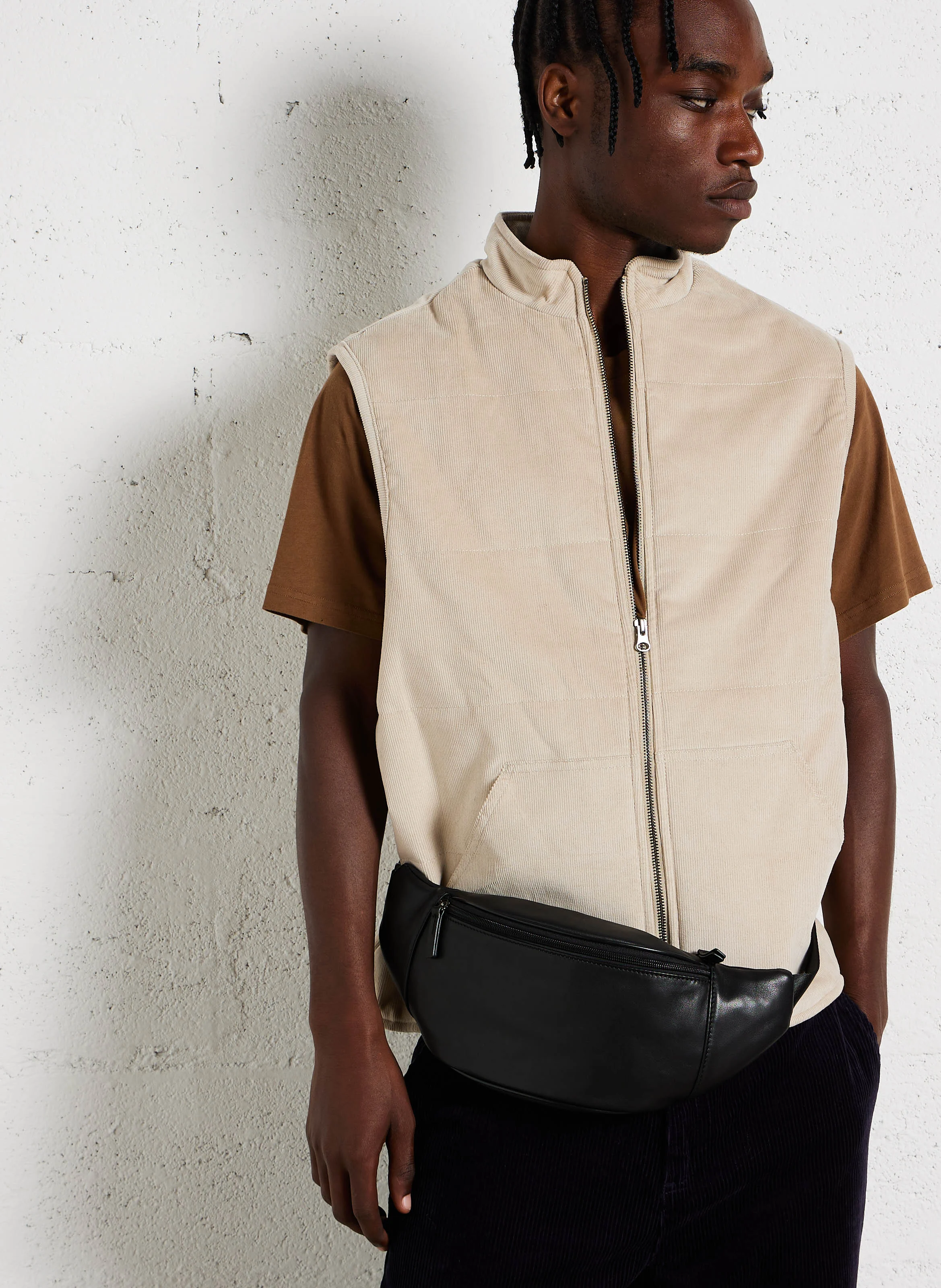Sac banane en cuir | Noir