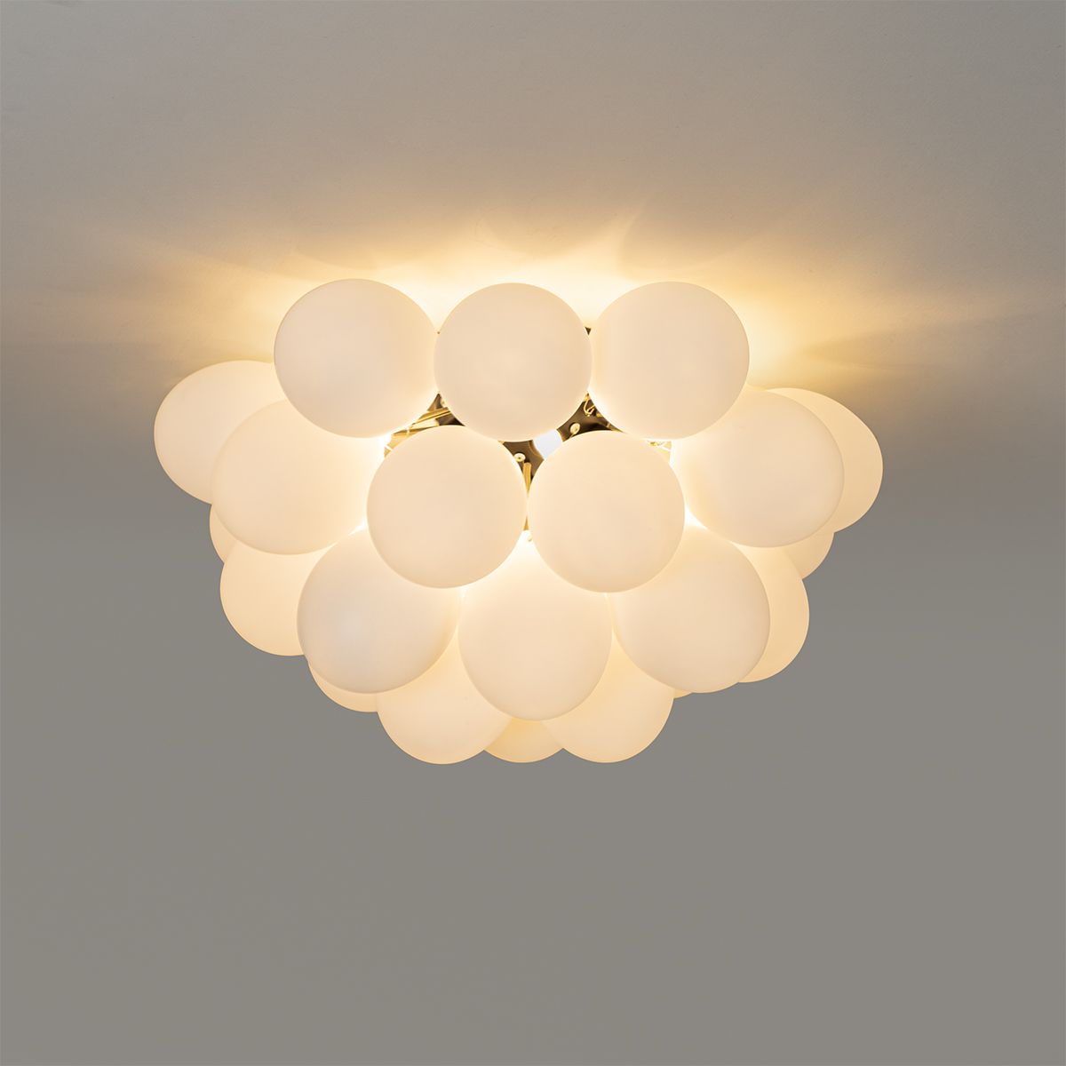 Smart plafondlamp zwart met opaal glas 6-lichts incl. 6 Wifi G9 - Uvas