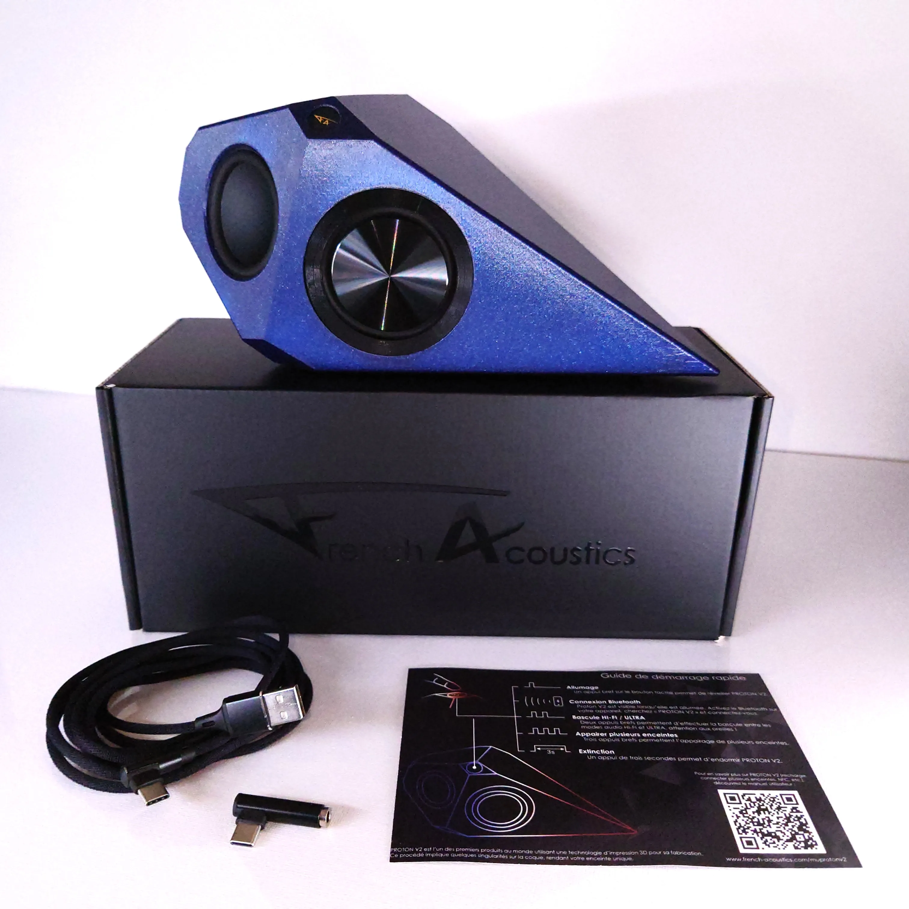 French Acoustics Proton V2 Bleu Enceintes Bluetooth portables