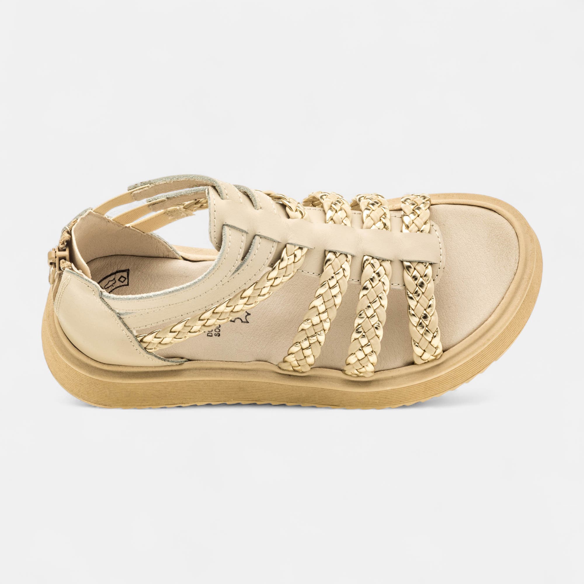 Sandales Fille en cuir beige