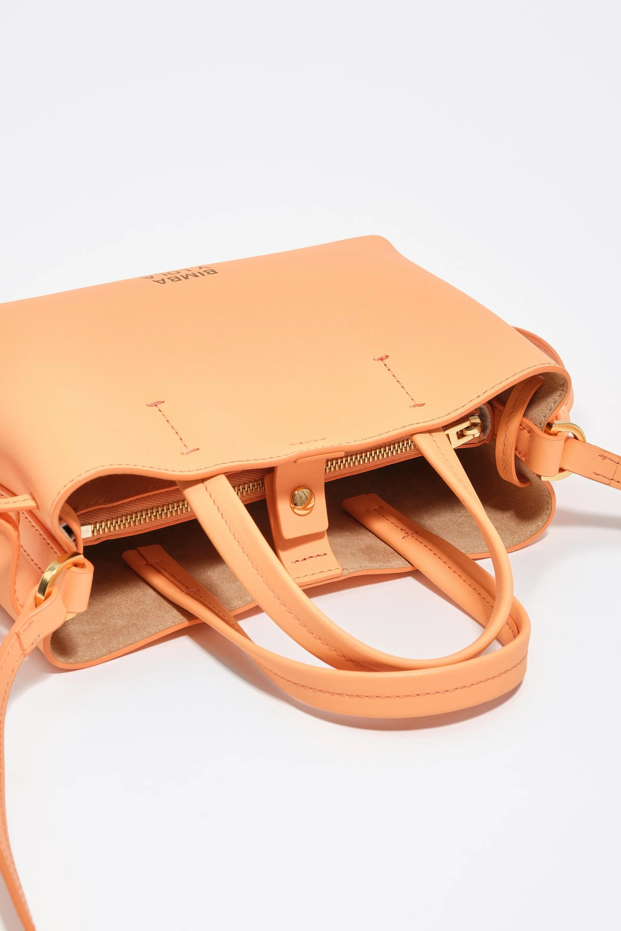 Bolsa mini Chihuahua de couro laranja sorvete
