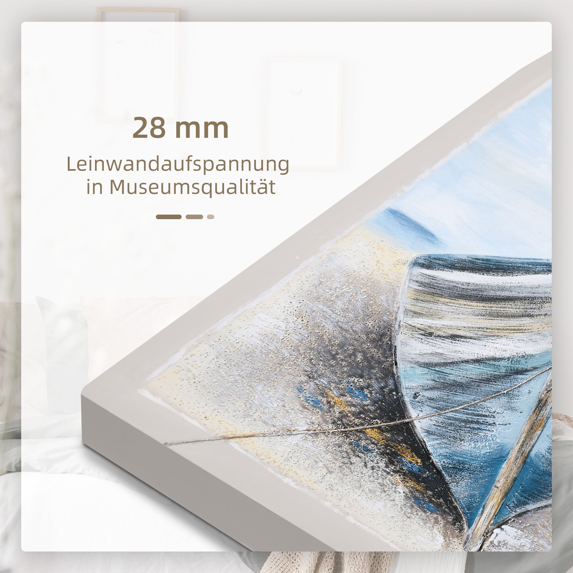 HOMCOM Wandbild mit Kieferholzrahmen bunt 80L x 80B x 2,8H cm