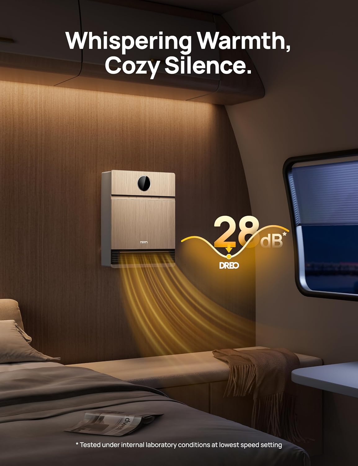 Dreo Chauffage mural intelligent - Fougère de sortie à 30° - 1500 W - Thermostat réglable - Télécommande - Minuterie - Chauffage Easy-Mount pour une utilisation en intérieur - Fonctionne avec Alexa