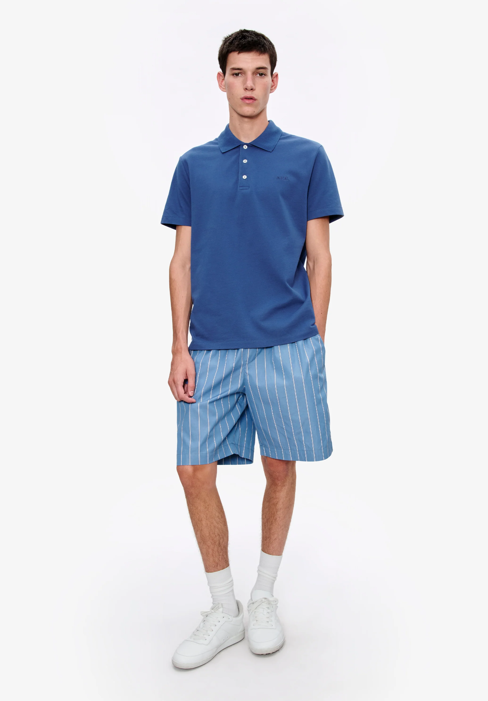 polo GOTS - Bleu fonce / bleu