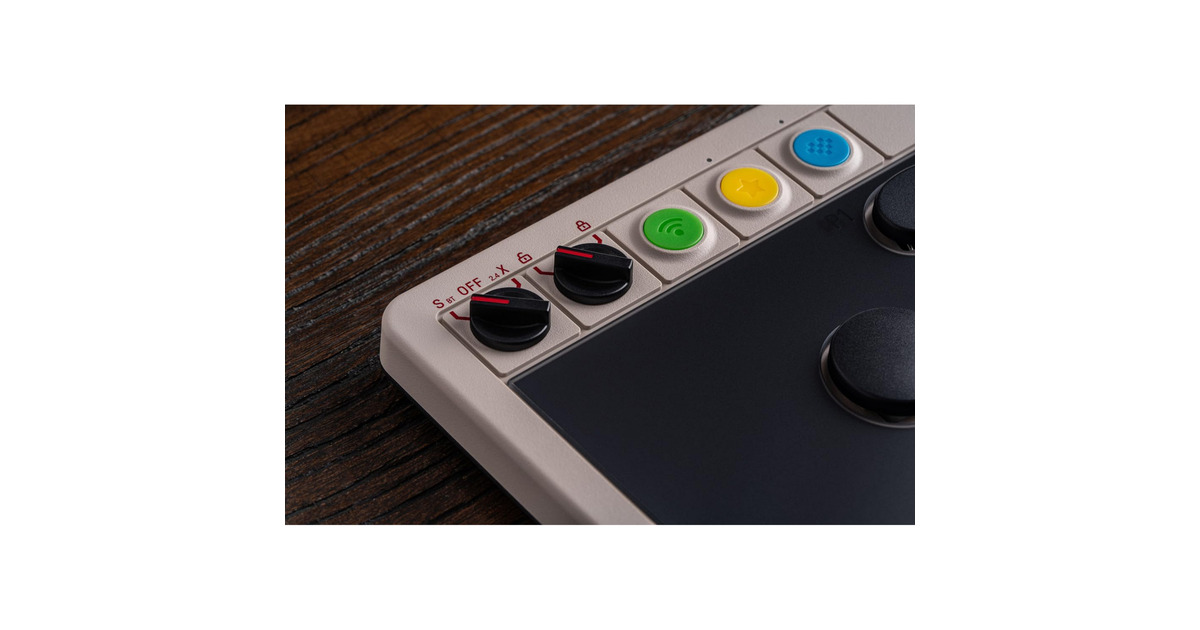8BitDoArcade Controller  (Grijs/rood, 2.4 GHz / Bluetooth / USB, Nintendo Switch, Pc)