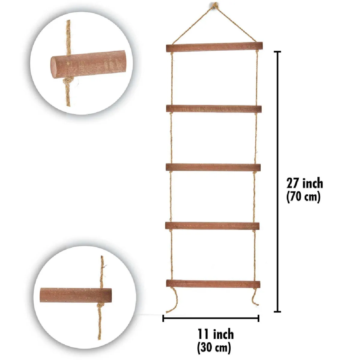 Hanah Home Porte-serviettes en pin - Aspect marron