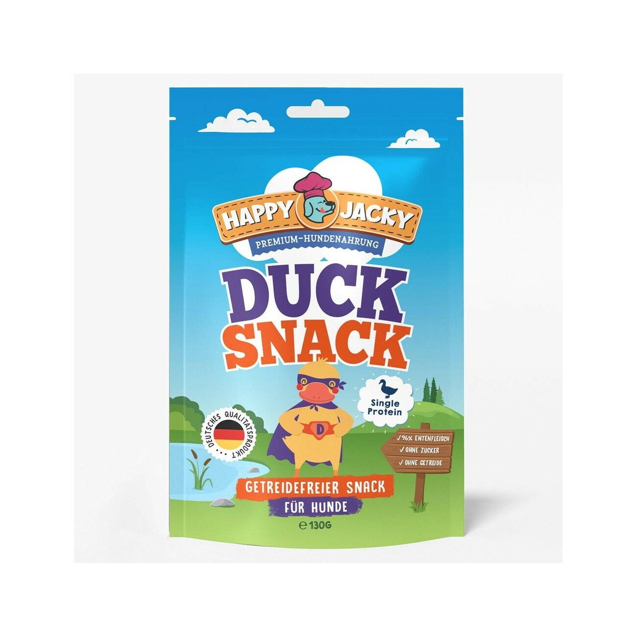 HAPPY JACKY Mono Hundesnack 6x130g Pure Ente