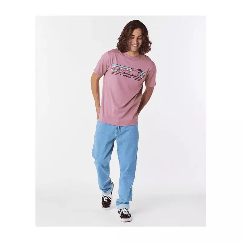 Teeshirt RIPCURL Down The Line Stripe S/S Tee Mauve M