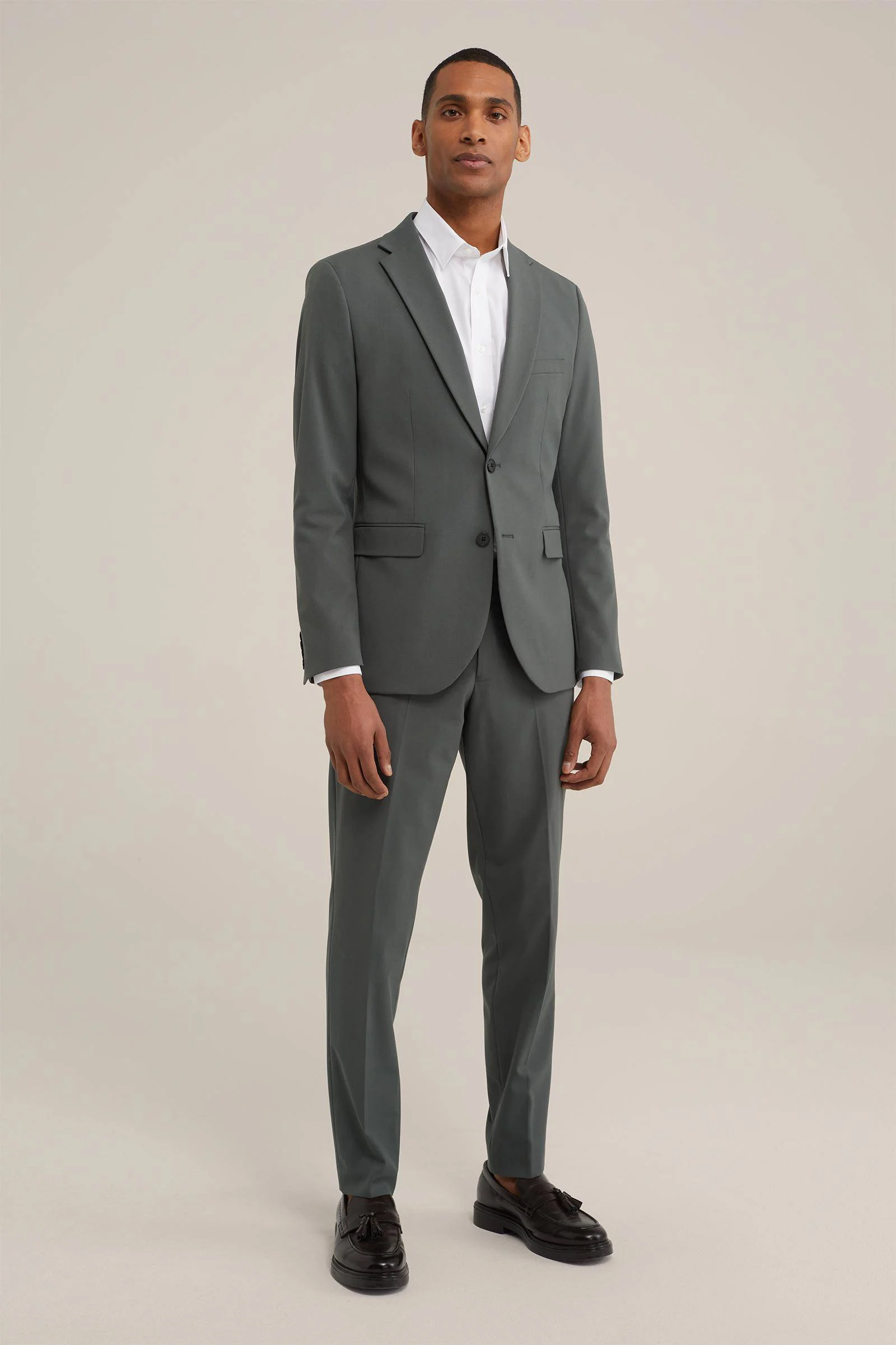 slim fit colbert donkergrijs