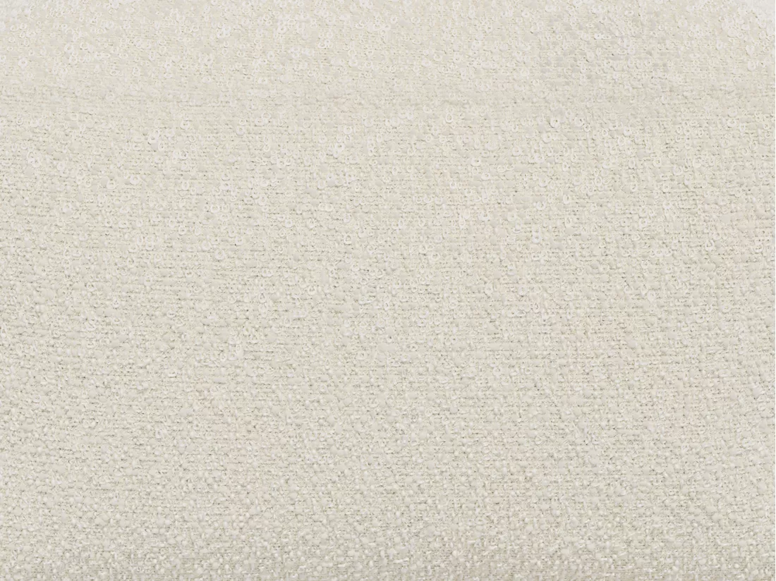 Canapé d'angle modulable avec pouf en tissu bouclette beige NOUMARA
