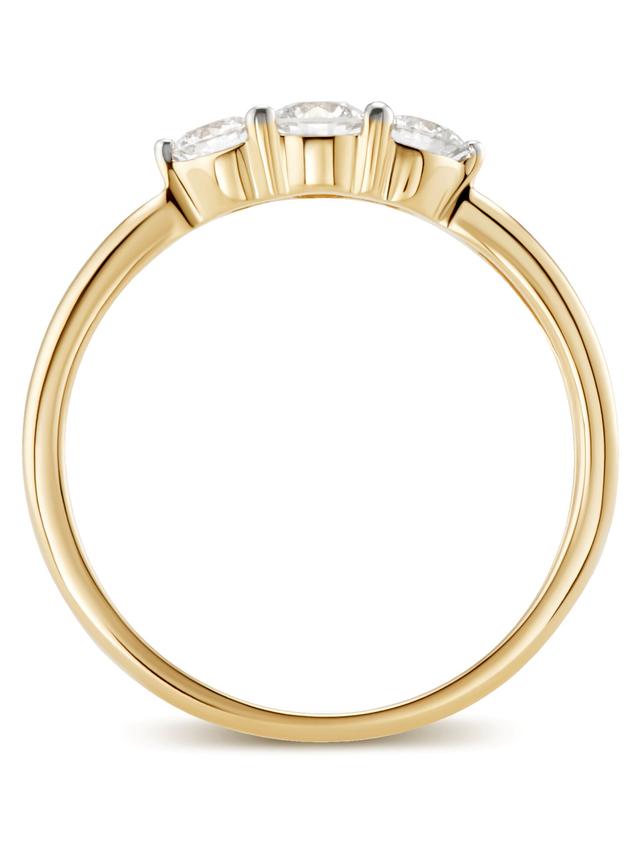 Trilogie-Ring, Brillant, feines Weiß, SI, Gold 585