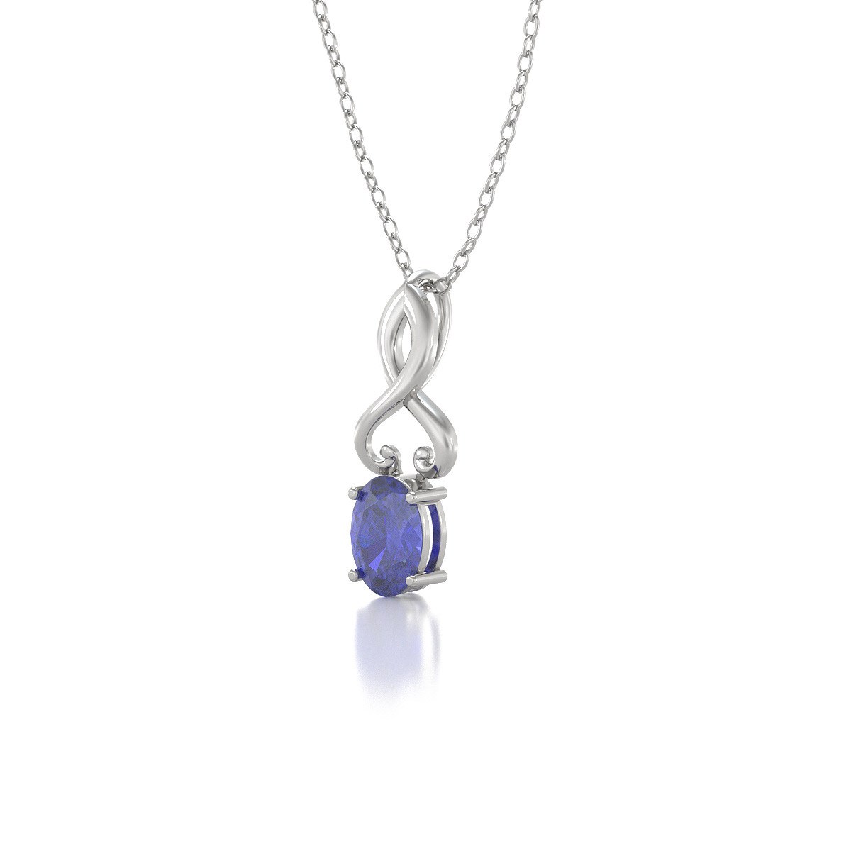 Collier Tanzanite en Argent 925 | 0.85gr | Pendentif Charmant - Aden