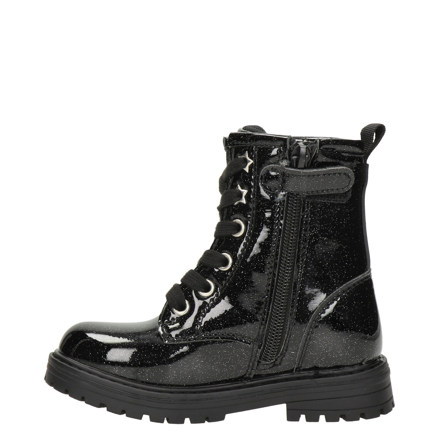 meisjes veterboot Nelson Kids Zwart