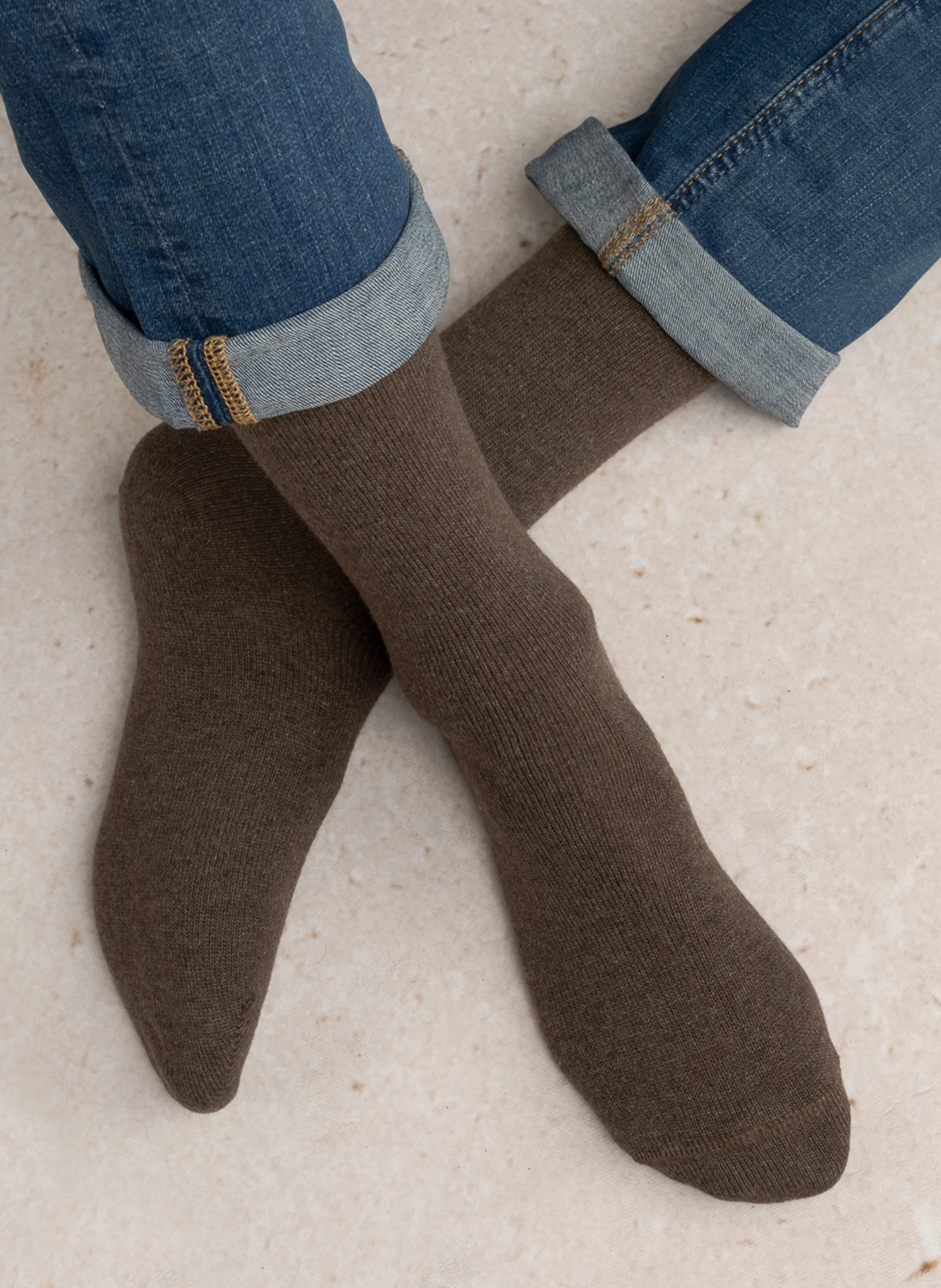 Chaussettes en laine mélangée | Marron