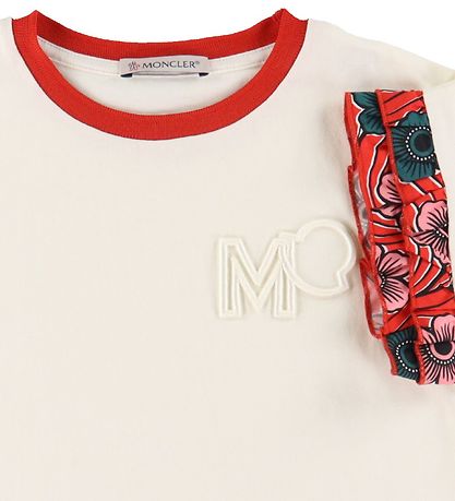 Moncler T-shirt - Hvid m. R?d/Blomster