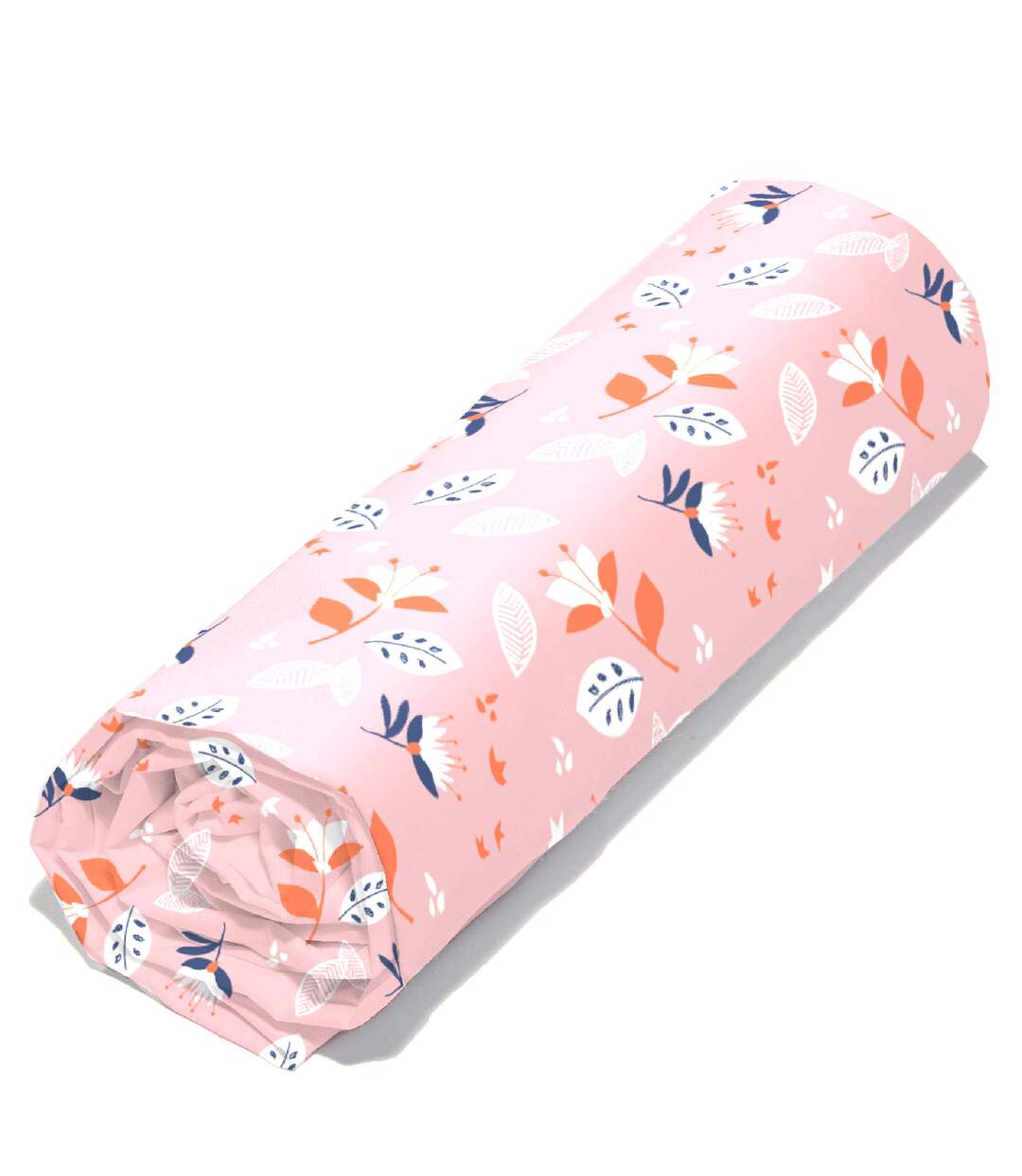Drap housse imprimé 90x190 cm coton issu de l'agriculture biologique TROPIE Bleu Bonnet 25 cm