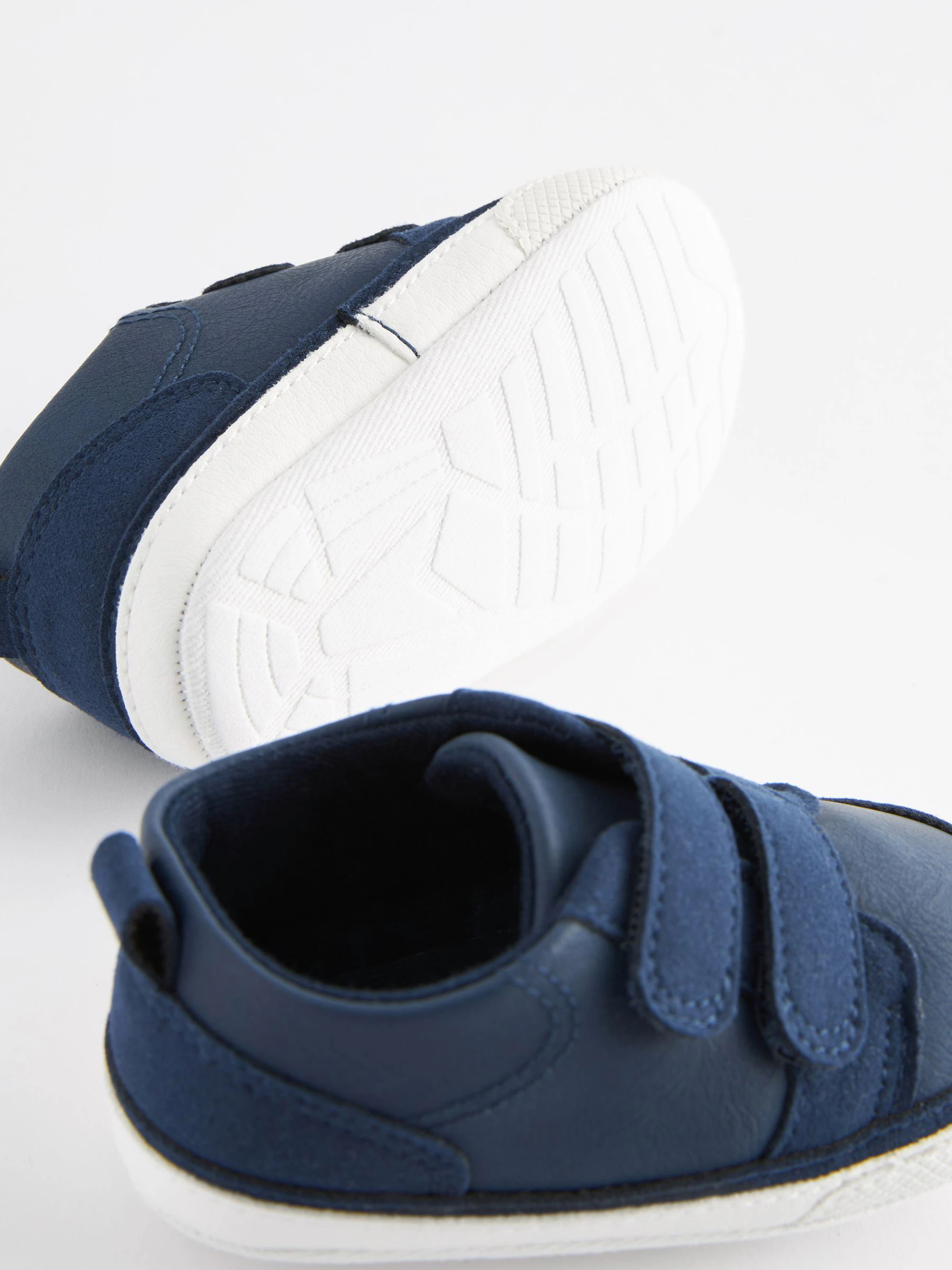 Donkerblauw - Babysneakers met twee bandjes (0-24 mnd)