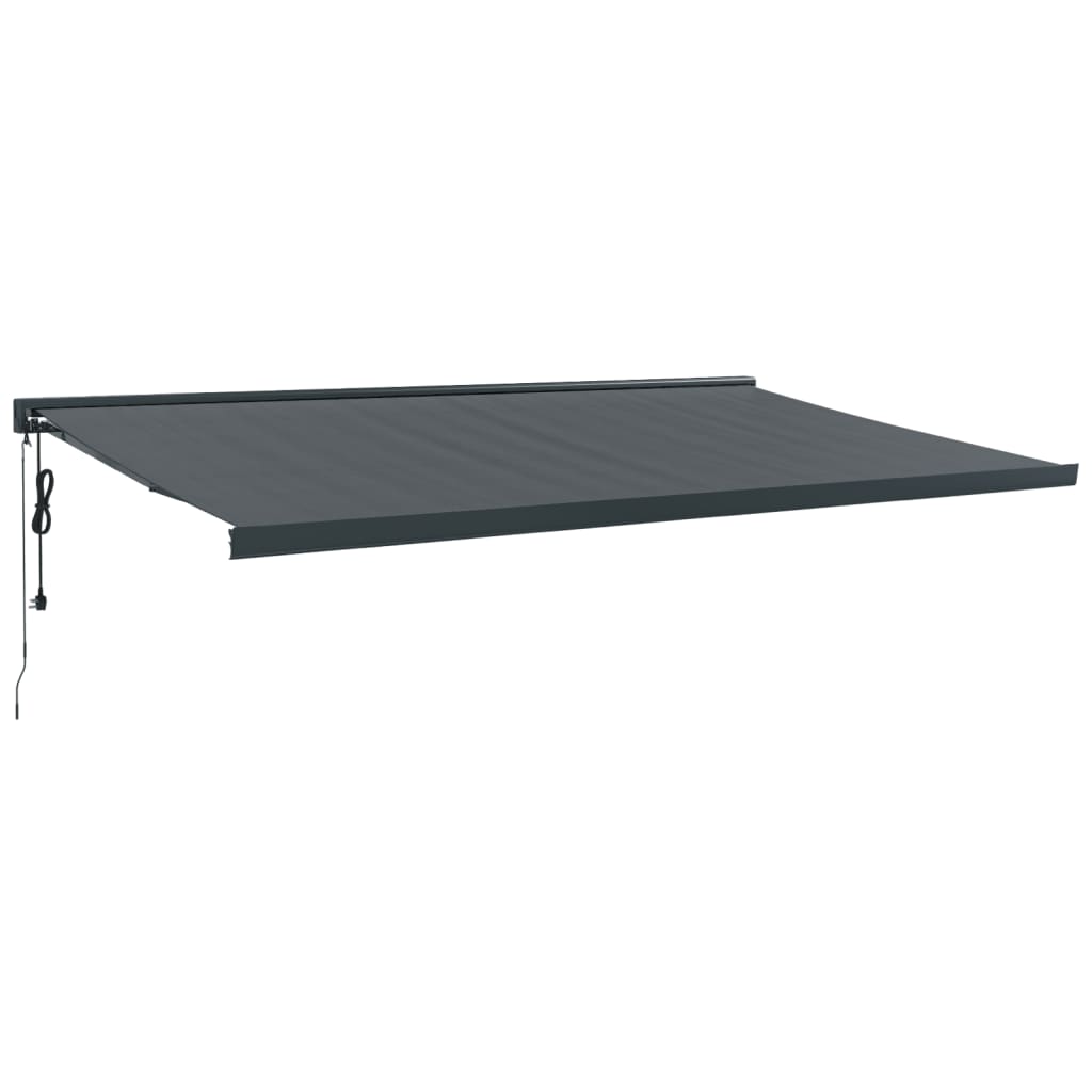 Auvent rétractable anthracite 5x3 m tissu et aluminium