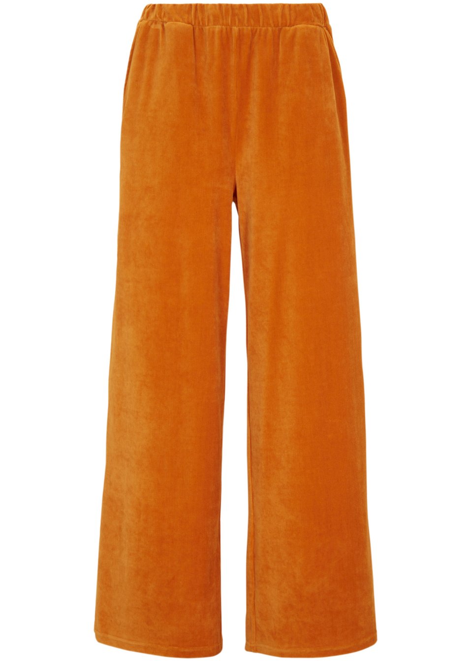 Pantalon taille haute en jersey velours côtelé