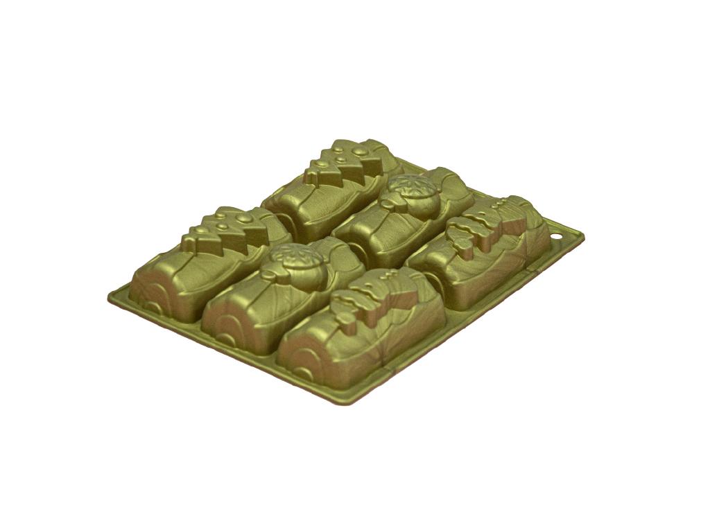 MOULE 6 MINI BUCHES NOEL SILICONE DORE