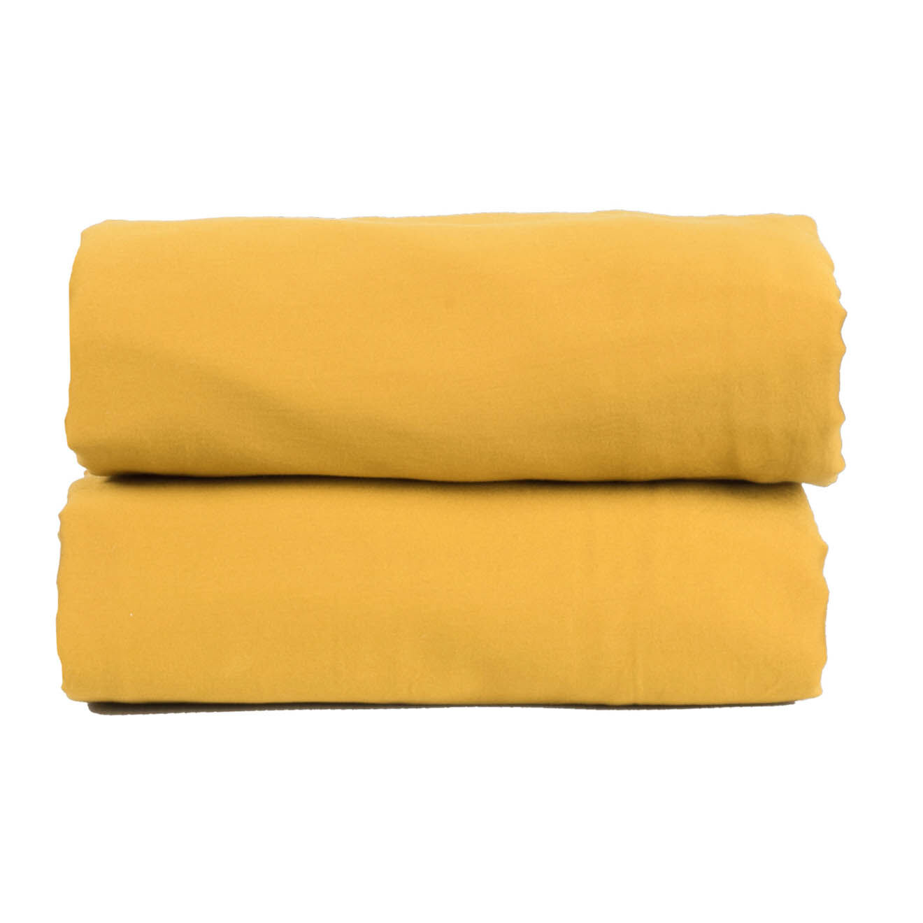 Febronie Home Drap plat 100% Satin de Coton Julia jaune curry
