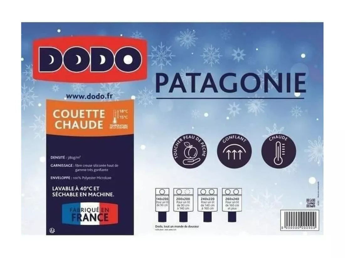 DODO Couette chaude Patagonie Blanc - 220x240 cm