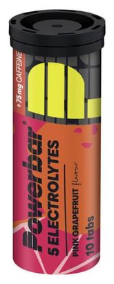 Boisson énergétique Powerbar 5 Electrolytes   caféine Pamplemousse Rose - 10 comprimés
