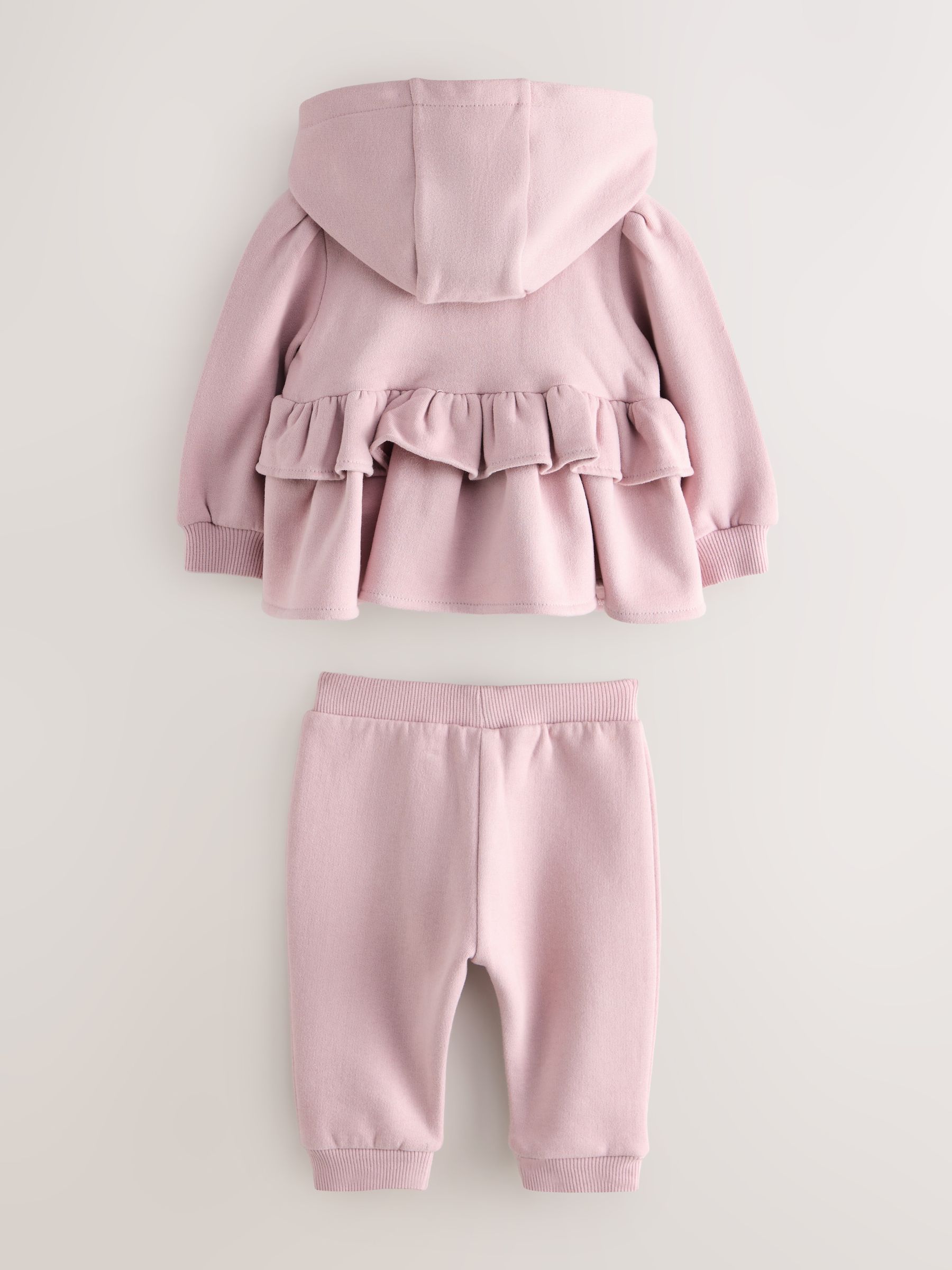 Baker by Ted Baker 3 Piece Dusky Pink Zip-Through Hoodie, T-Shirt & Joggers Set