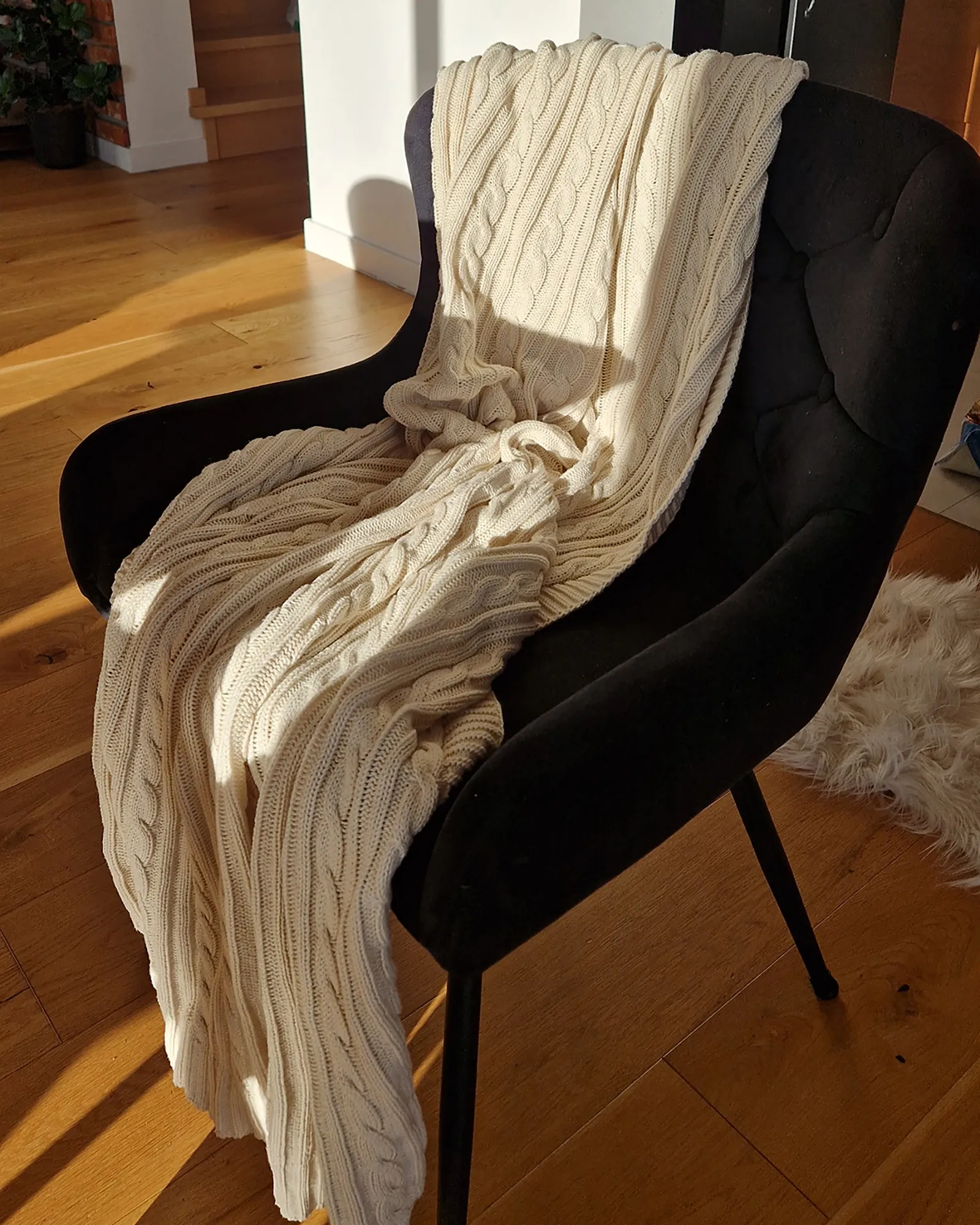 Plaid ANAMUR Katoen 110 x 180 cm Beige