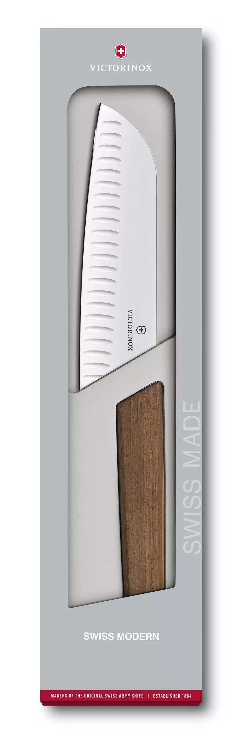 Swiss Modern Santokumesser-Nussbaumholz