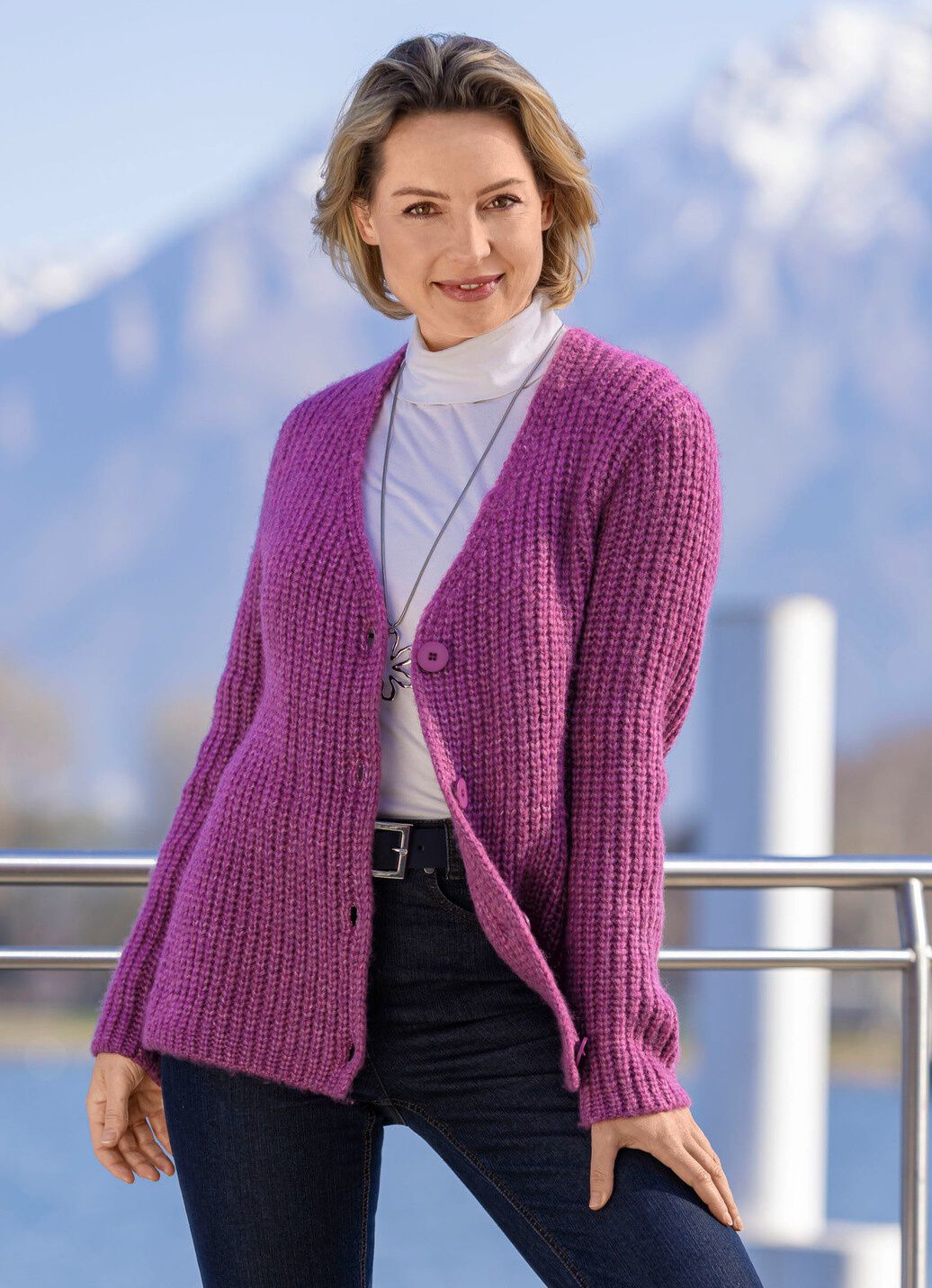 Strickjacke in superflauschigem Grobstrick