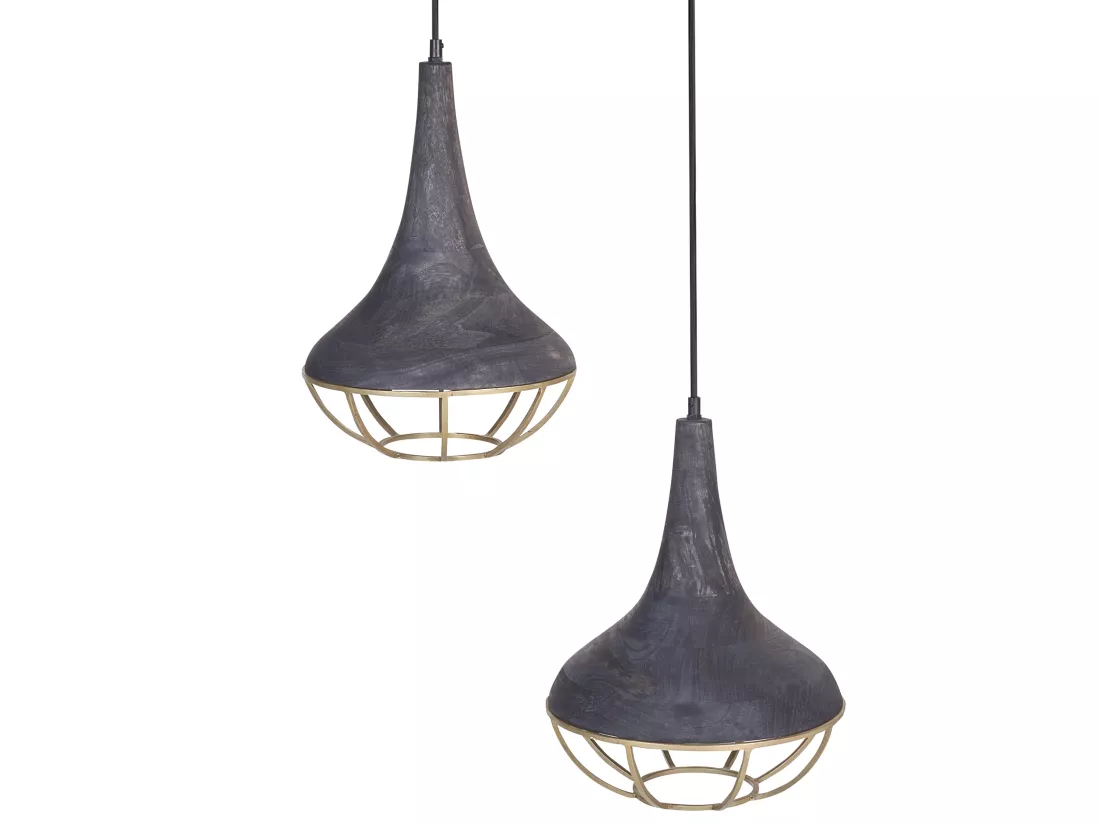Lampe suspension BAGMATI Bois Noir
