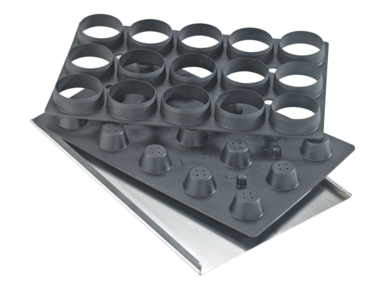 Moule Kali - 15 tartelettes rondes unies creuses - Mallard Ferrière