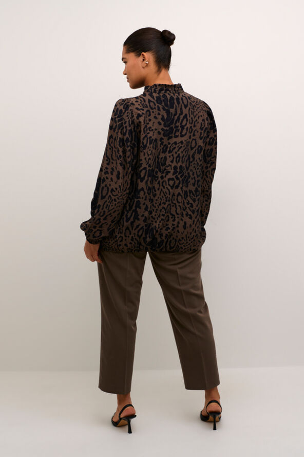 Kaffe Curve KCjola Blouse Major brown/black leopard