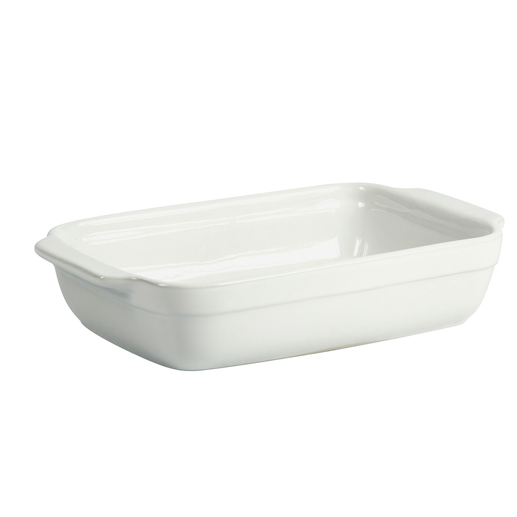 Plat à four grès blanc 25x5x15cm