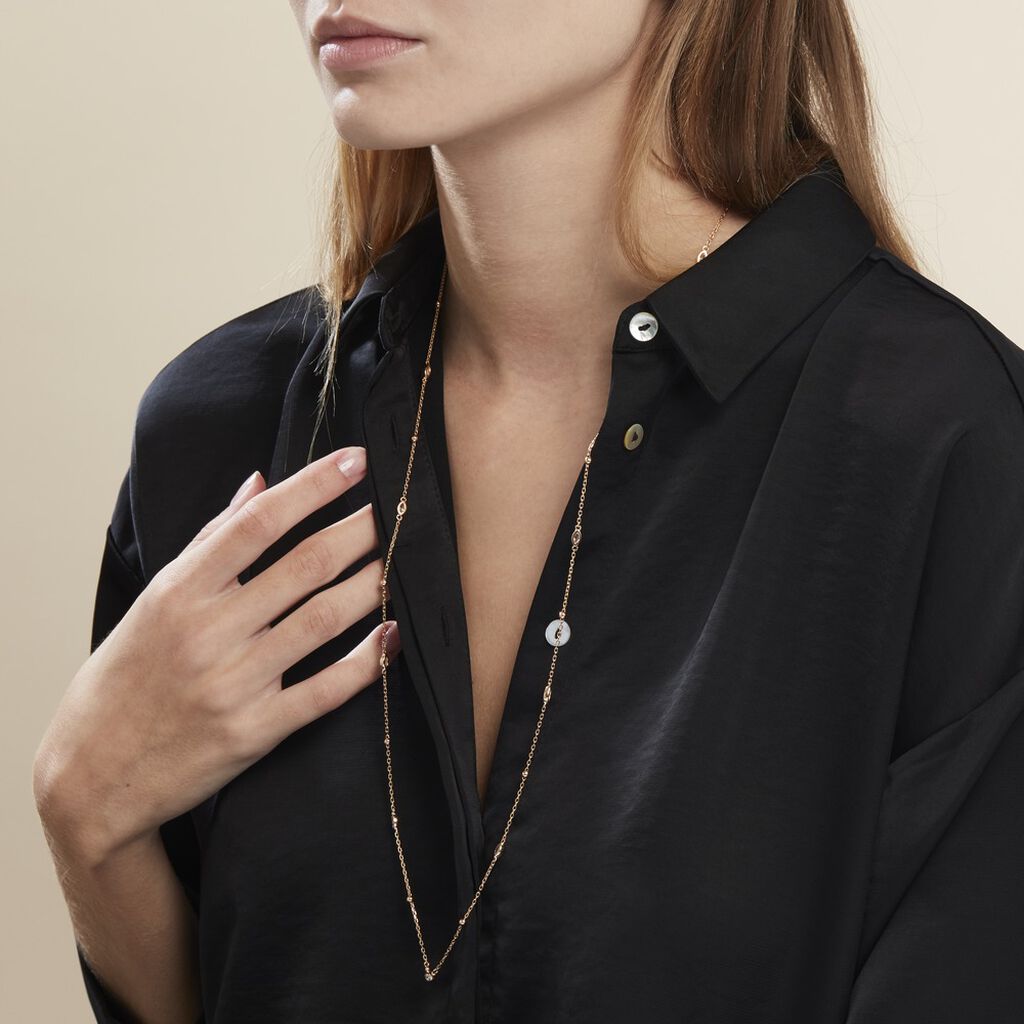 Collier Sautoir Plaqué Or Jaune Kristia Oxydes De Zirconium