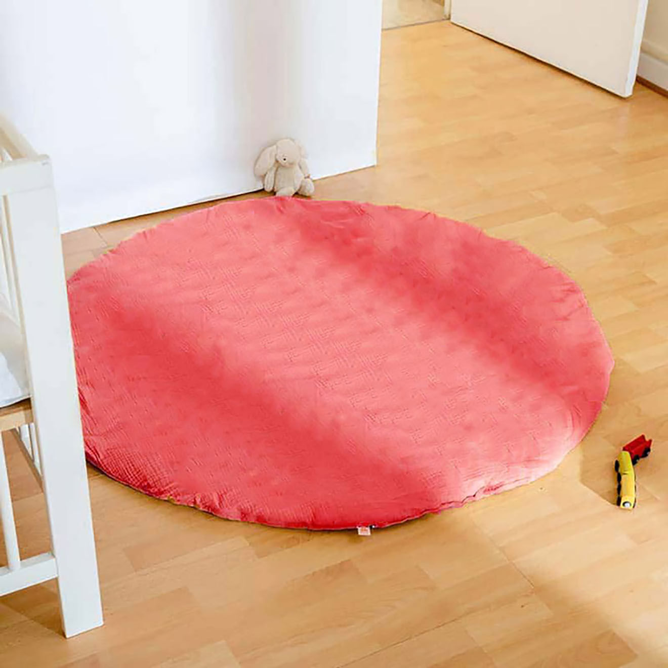 Papate Tapis d'Eveil Havane en Coton Bio fraise - 115x115 cm