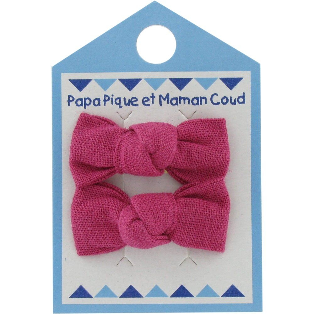 Barrettes Clic-Clac Petits Noeuds Fuchsia