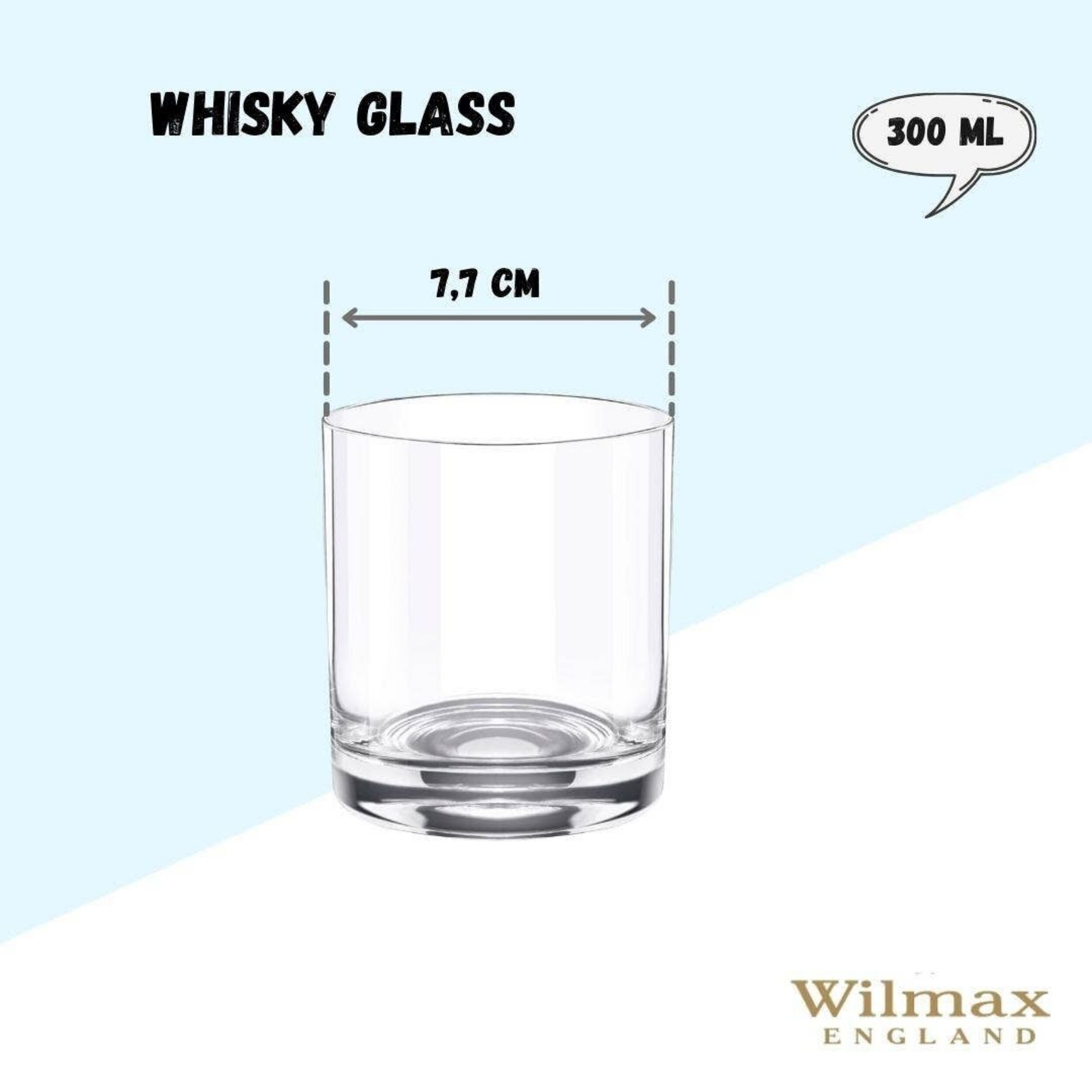 Whisky-Kristallbecher Set, 6 Stück – Hochwertiges Kristallglas, 300 ml