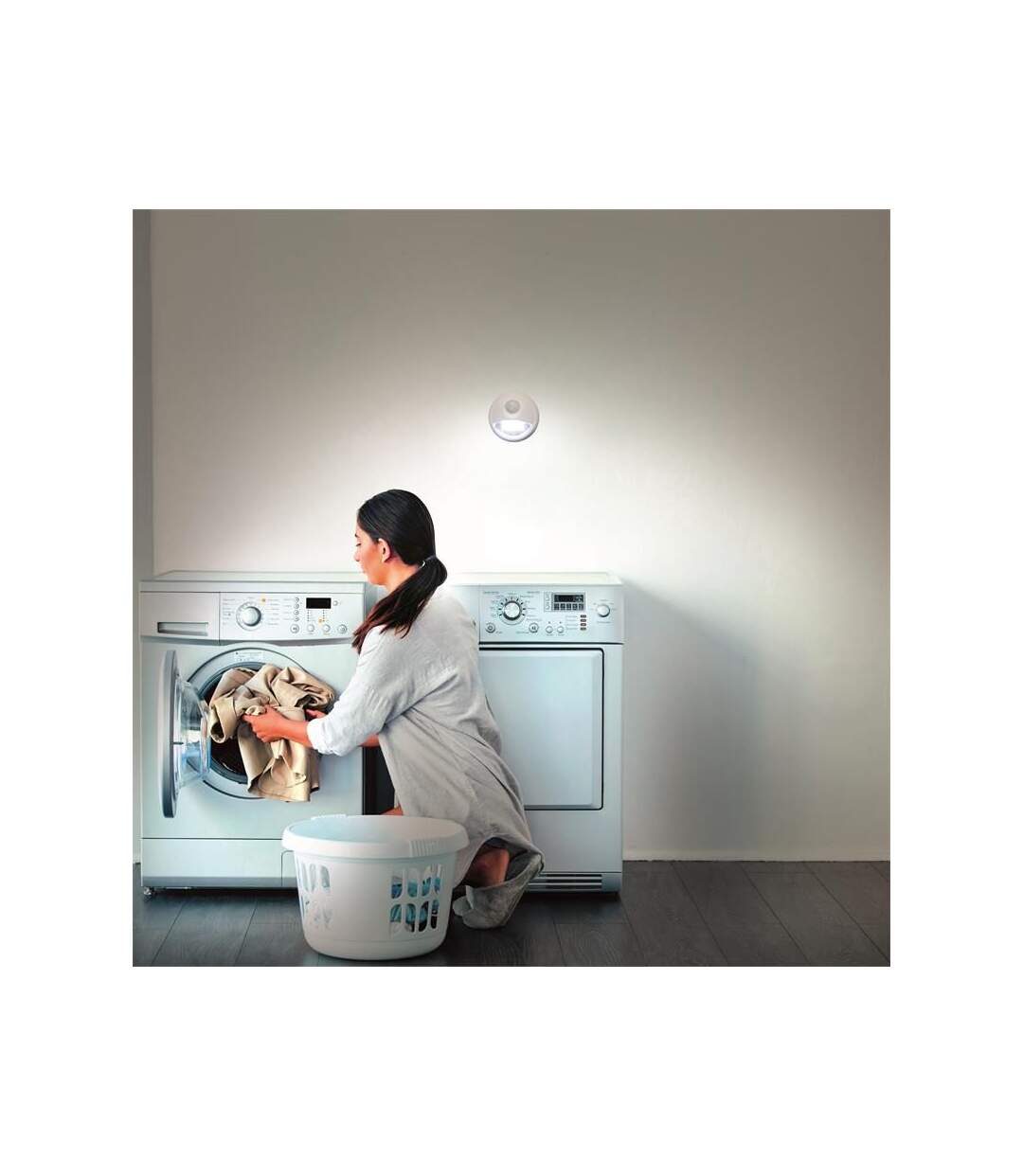 Paris Prix - Lampe Led Décteur De Mouvement cob 8cm Blanc