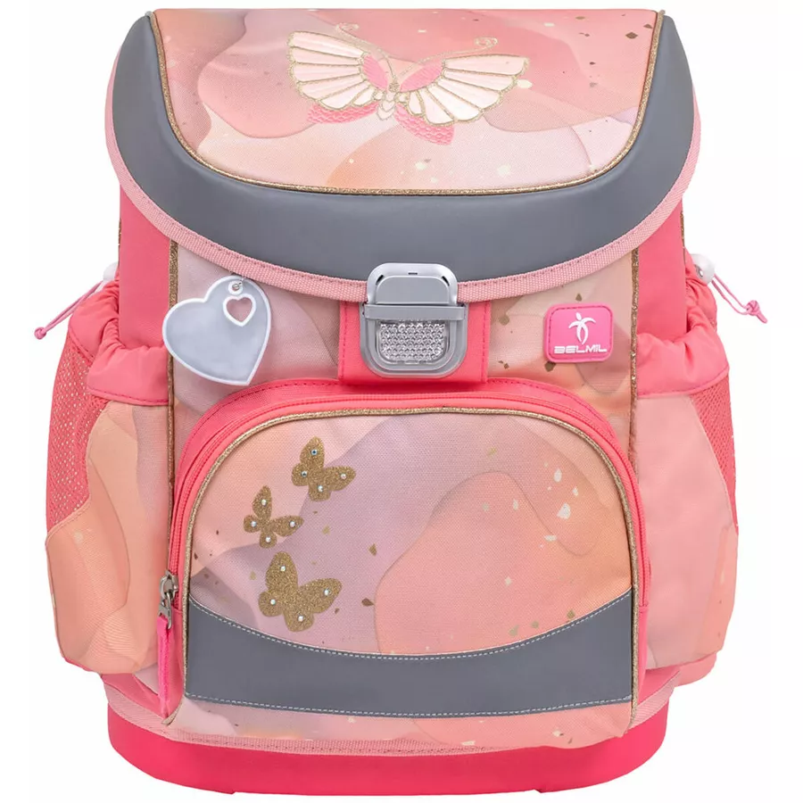 Belmil Schulranzen Mini Fit Schulranzen Set 5-teilig mit Brustgurt Marble