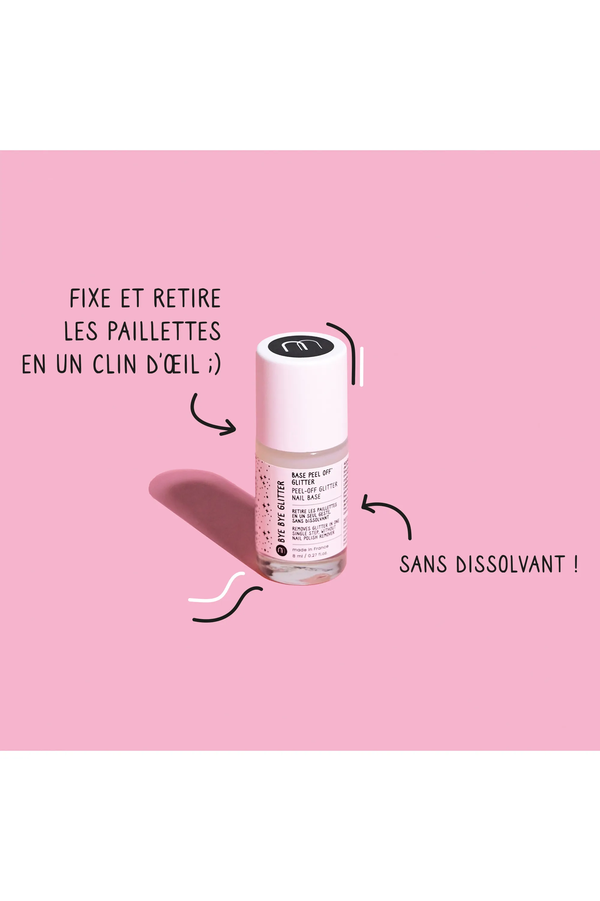 Nailmatic Base ongles Peel Off Glitter-8 ml